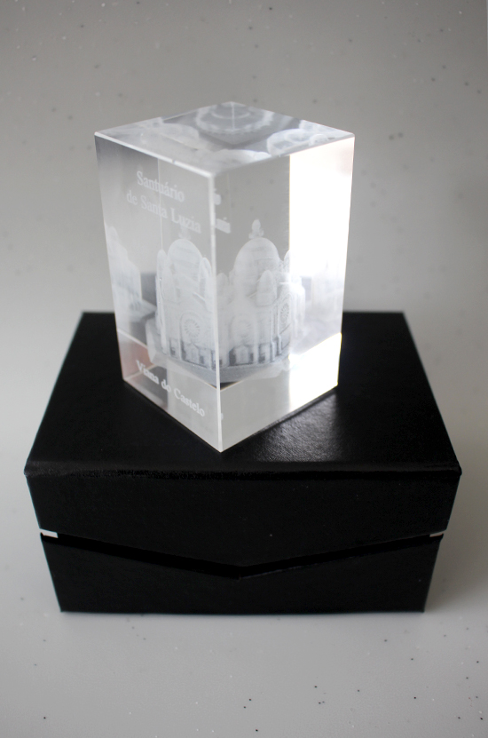 Cristal com Templo Santa Luzia em 3D